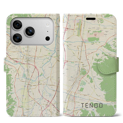 【天童（山形県）】地図柄iPhoneケース（手帳タイプ）