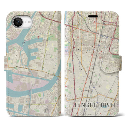 【天下茶屋（大阪府）】地図柄iPhoneケース（手帳タイプ）