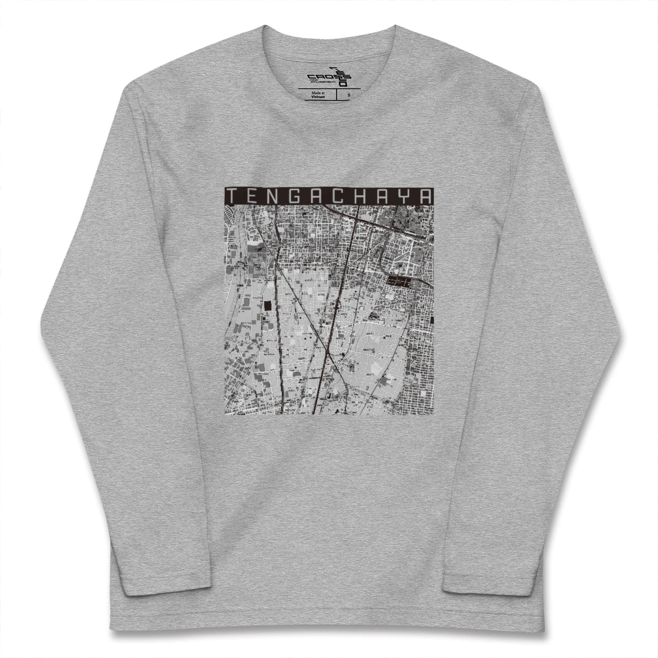 【天下茶屋（大阪府）】地図柄ロングスリーブTシャツ