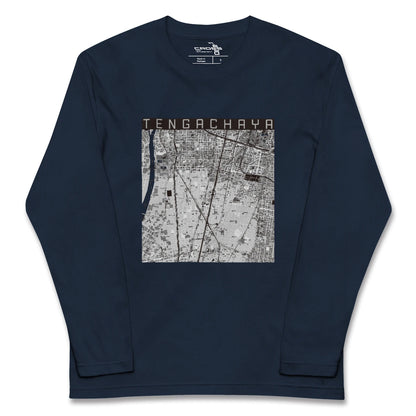 【天下茶屋（大阪府）】地図柄ロングスリーブTシャツ