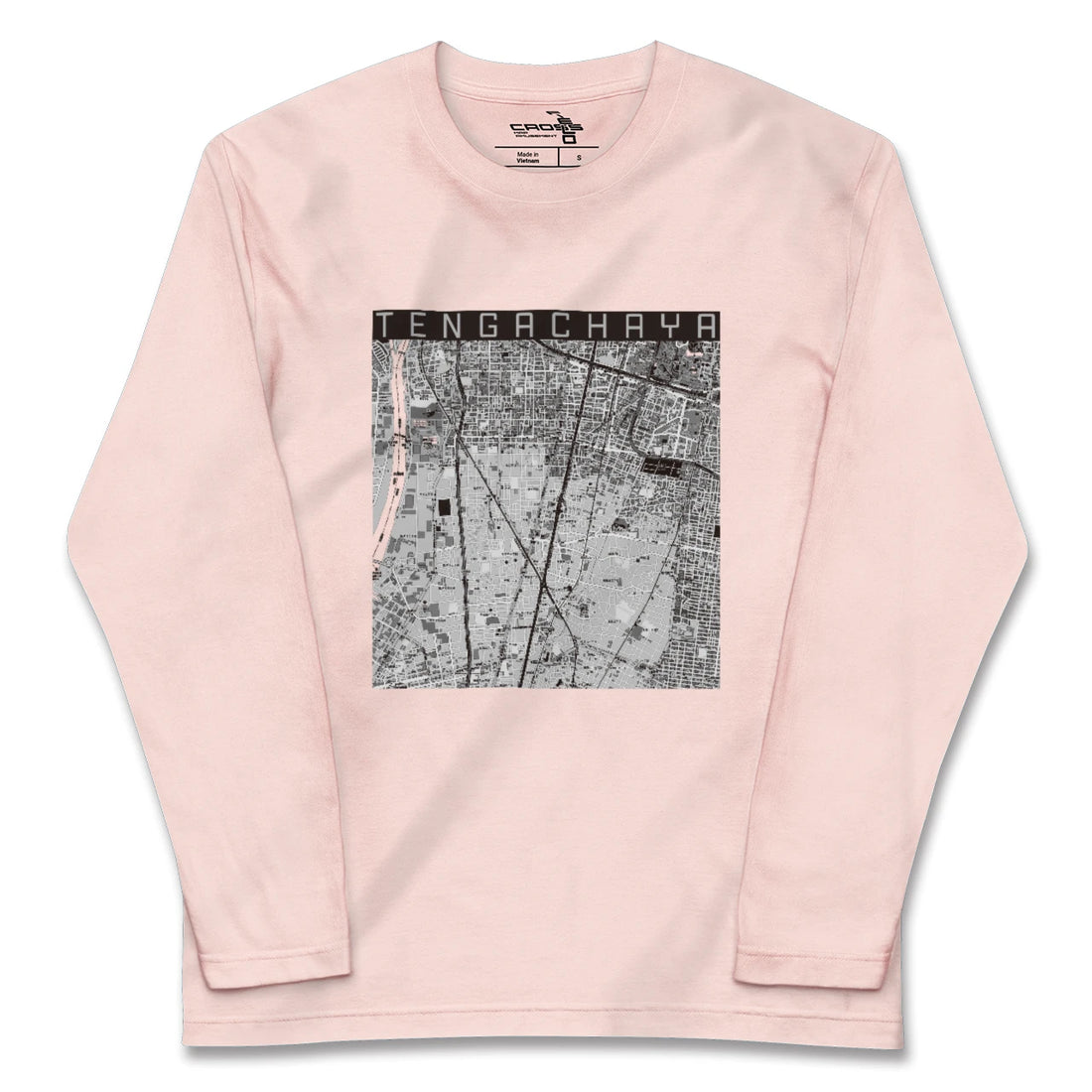 【天下茶屋(大阪府)】地図柄ロングスリーブTシャツ
