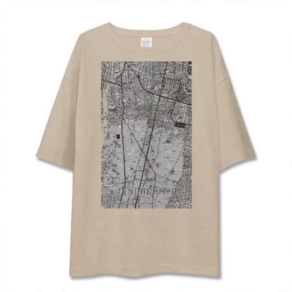 【天下茶屋（大阪府）】地図柄ビッグシルエットTシャツ