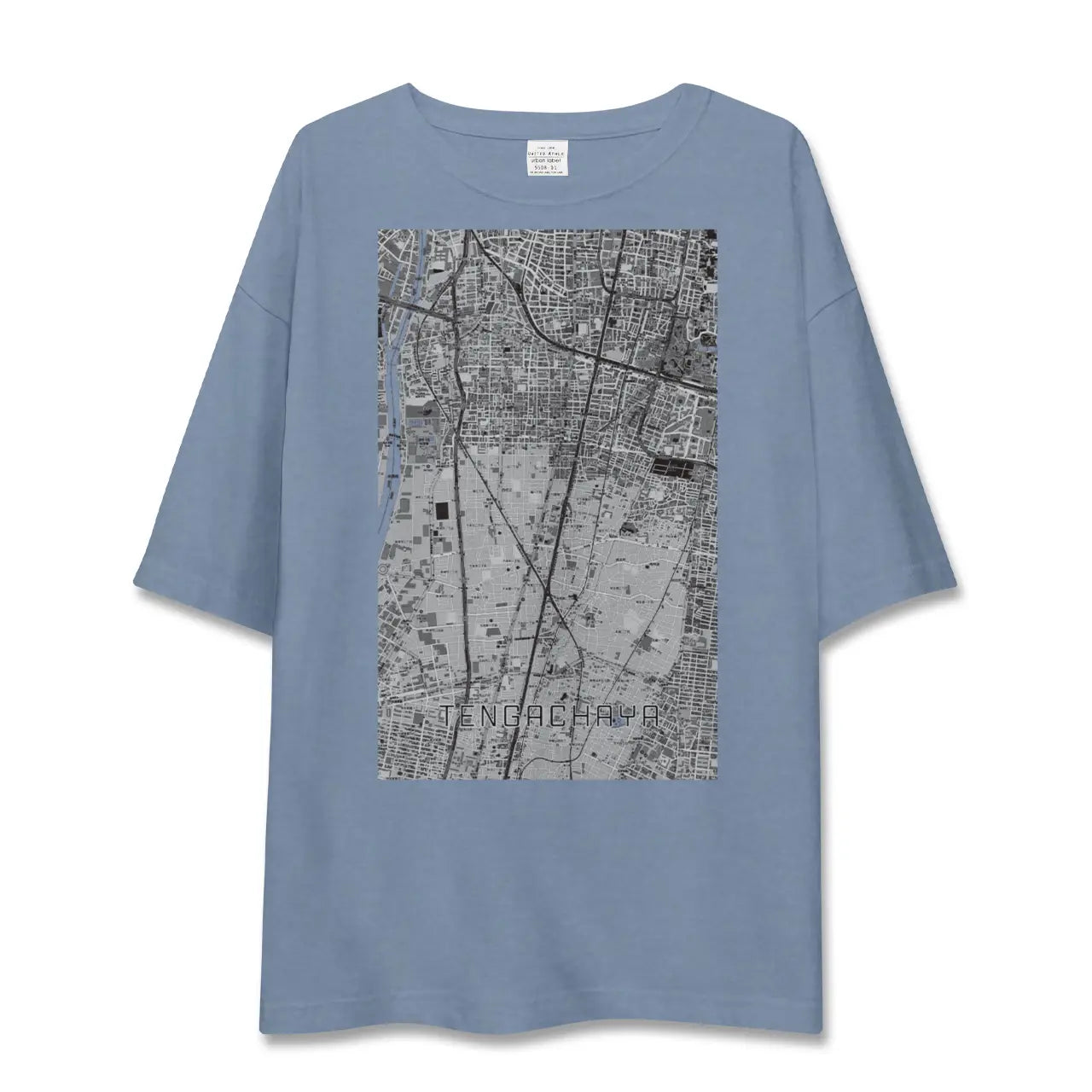 【天下茶屋（大阪府）】地図柄ビッグシルエットTシャツ