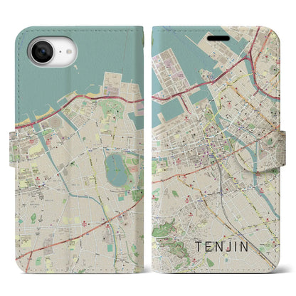 【天神（福岡県）】地図柄iPhoneケース（手帳タイプ）