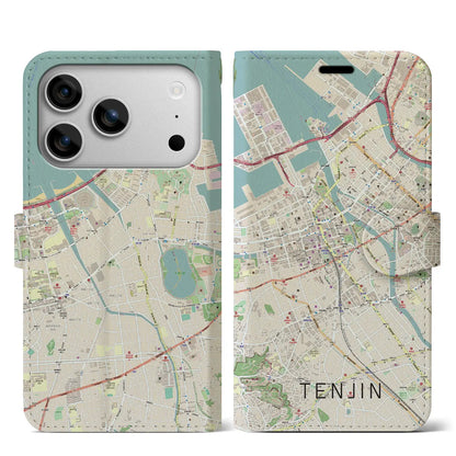 【天神（福岡県）】地図柄iPhoneケース（手帳タイプ）