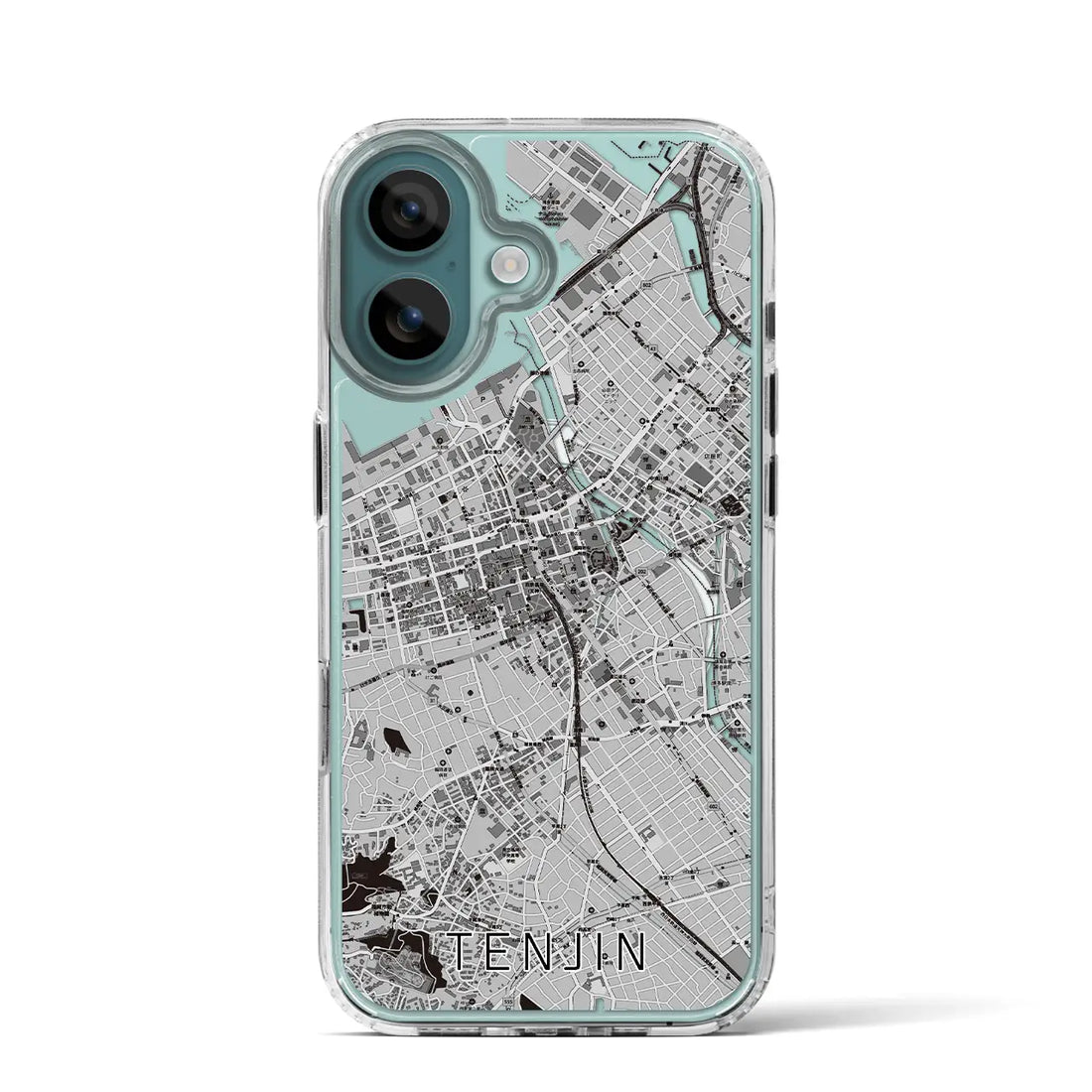 【天神（福岡県）】地図柄iPhoneケース（MagSafeタイプ）モノトーン・iPhone 16 Pro 用