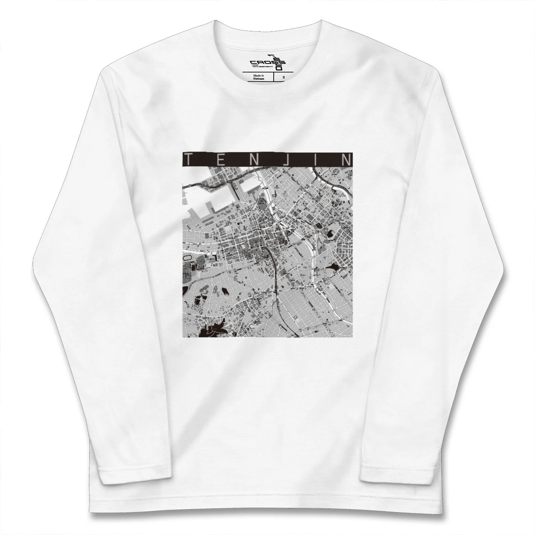 【天神（福岡県）】地図柄ロングスリーブTシャツ