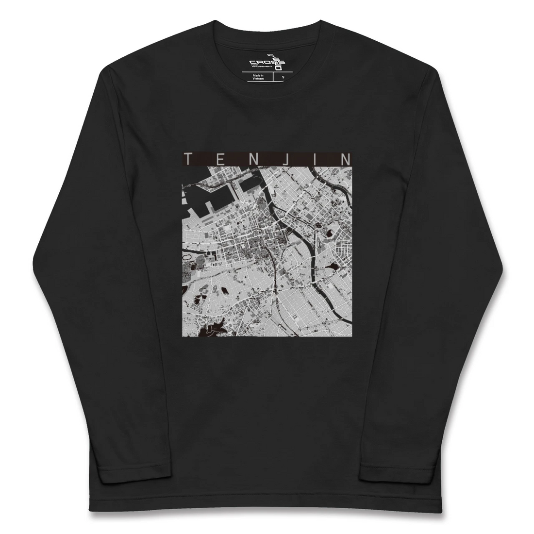 【天神（福岡県）】地図柄ロングスリーブTシャツ