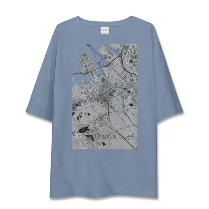 【天神（福岡県）】地図柄ビッグシルエットTシャツ