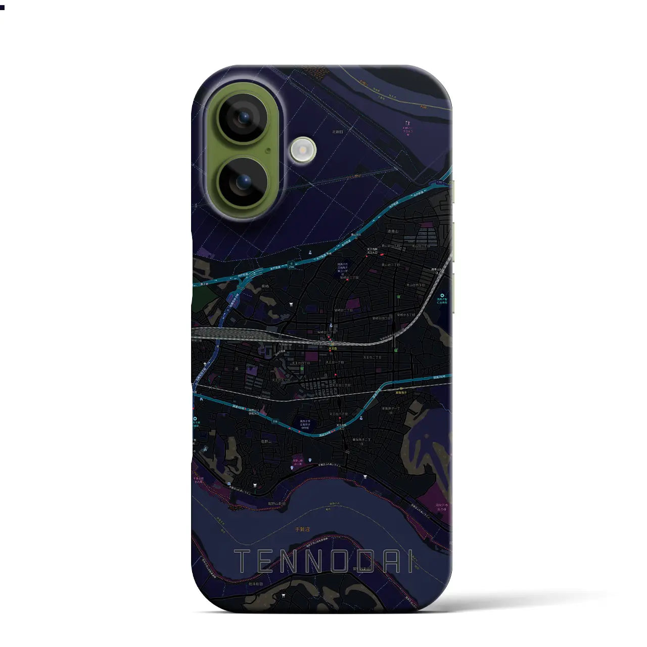 【天王台（千葉県）】地図柄iPhoneケース（バックカバータイプ）