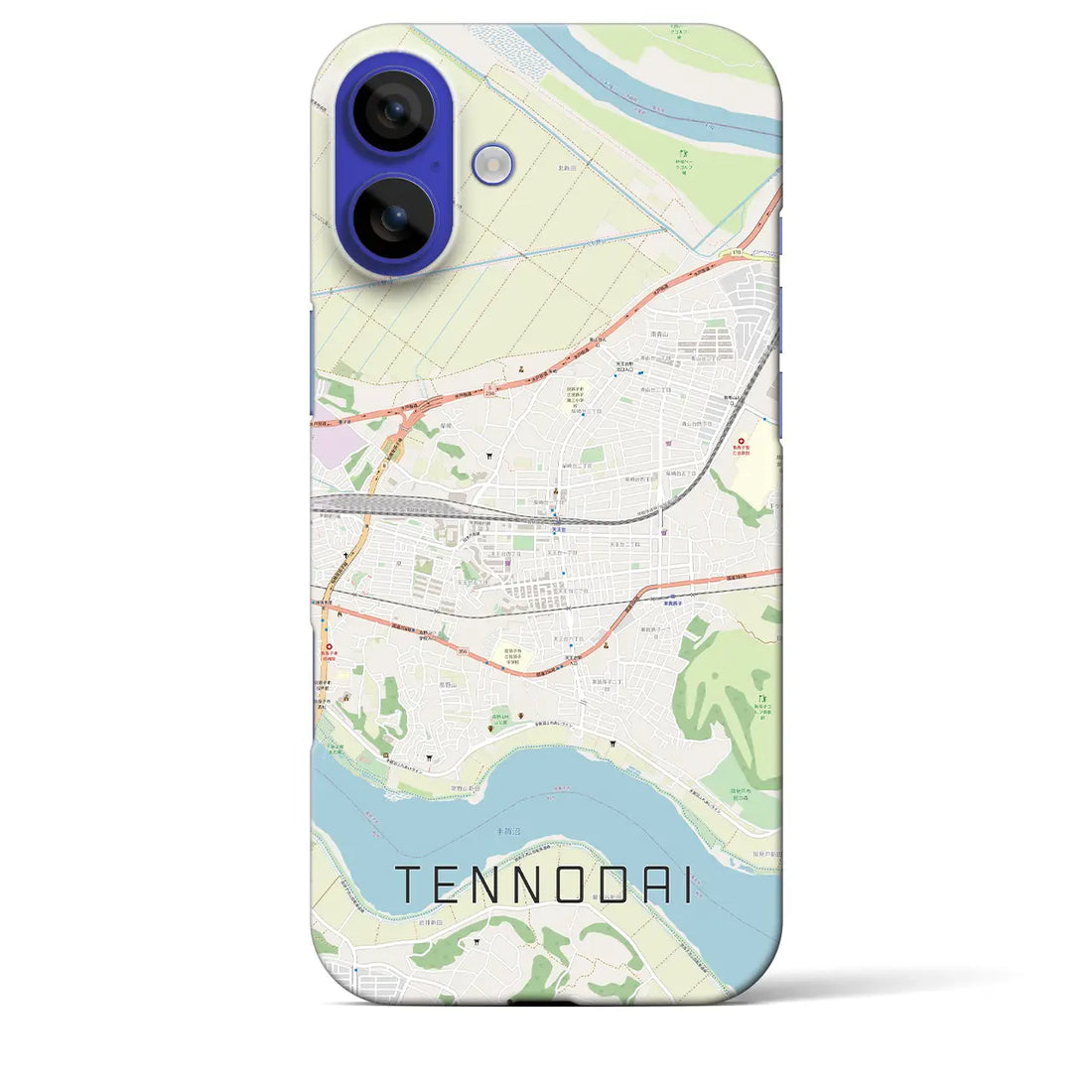 【天王台(千葉県)】地図柄iPhoneケース(バックカバータイプ)ナチュラル・iPhone 16 Pro Max 用