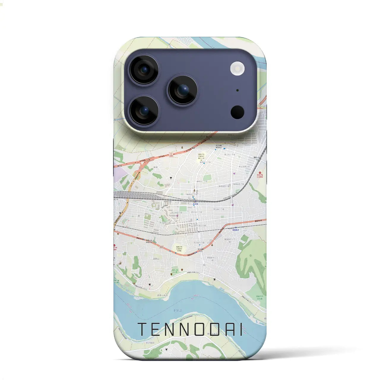 【天王台（千葉県）】地図柄iPhoneケース（バックカバータイプ）ナチュラル・iPhone 17 Pro Max 用