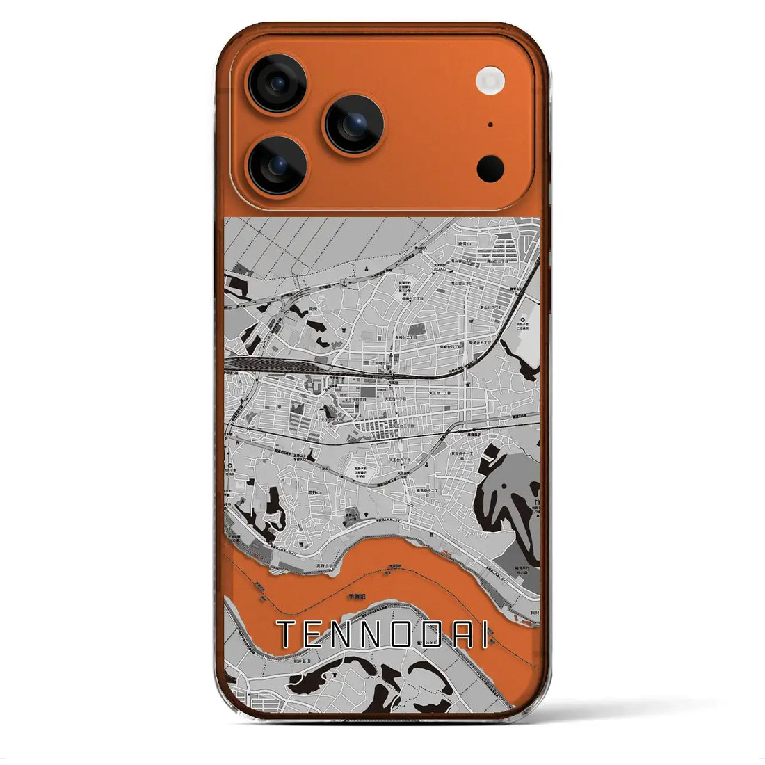 【天王台(千葉県)】地図柄iPhoneケース(クリアタイプ)モノトーン・iPhone 17 Pro Max 用