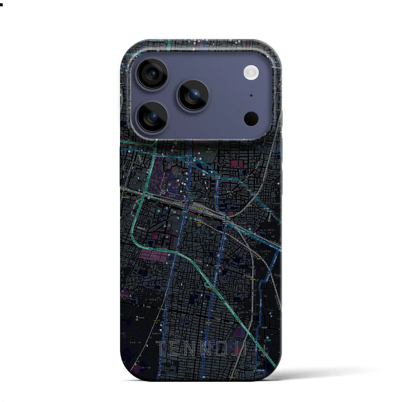 【天王寺（大阪府）】地図柄iPhoneケース（バックカバータイプ）