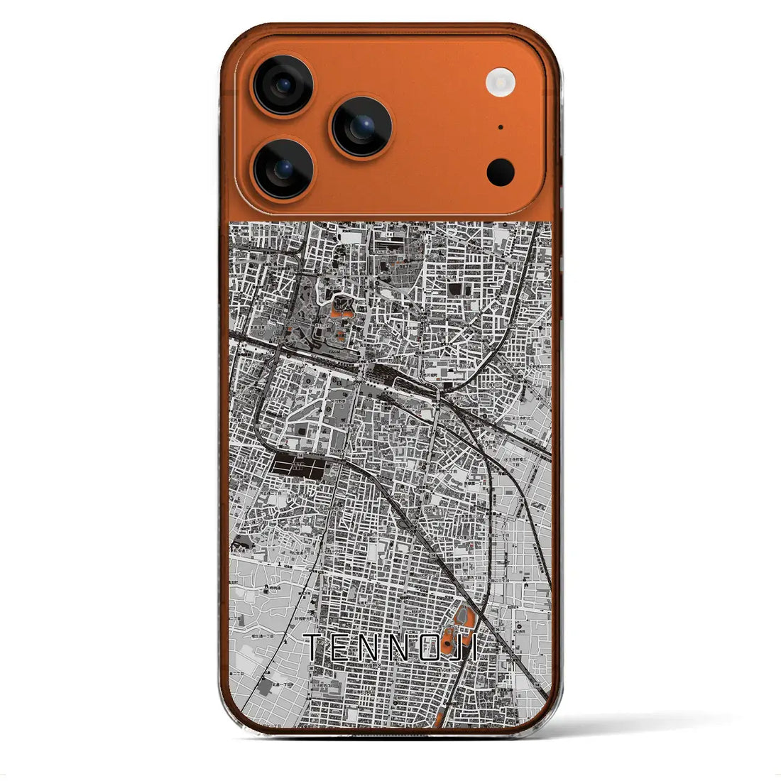 【天王寺(大阪府)】地図柄iPhoneケース(クリアタイプ)