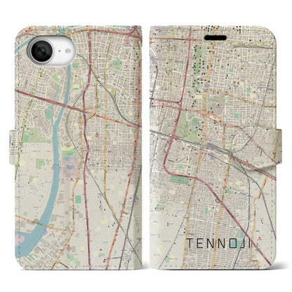 【天王寺（大阪府）】地図柄iPhoneケース（手帳タイプ）