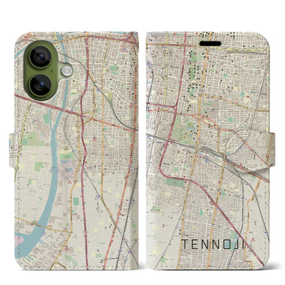 【天王寺（大阪府）】地図柄iPhoneケース（手帳タイプ）