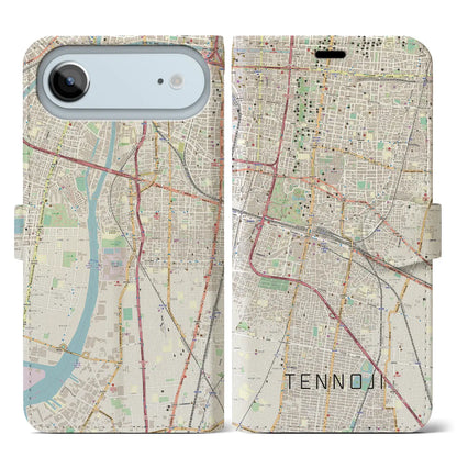 【天王寺（大阪府）】地図柄iPhoneケース（手帳タイプ）