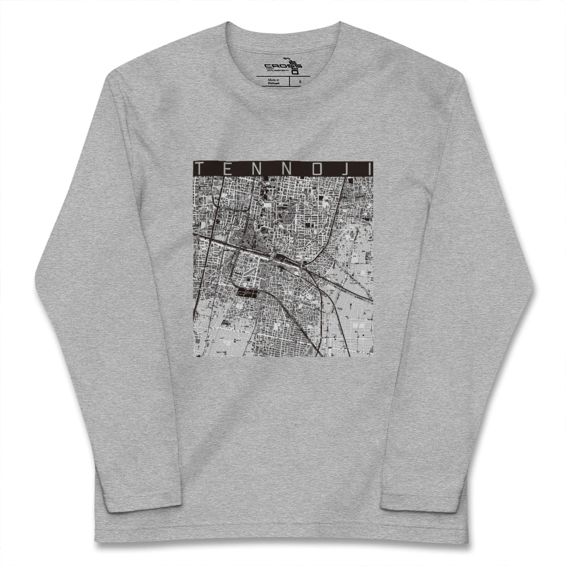 【天王寺（大阪府）】地図柄ロングスリーブTシャツ