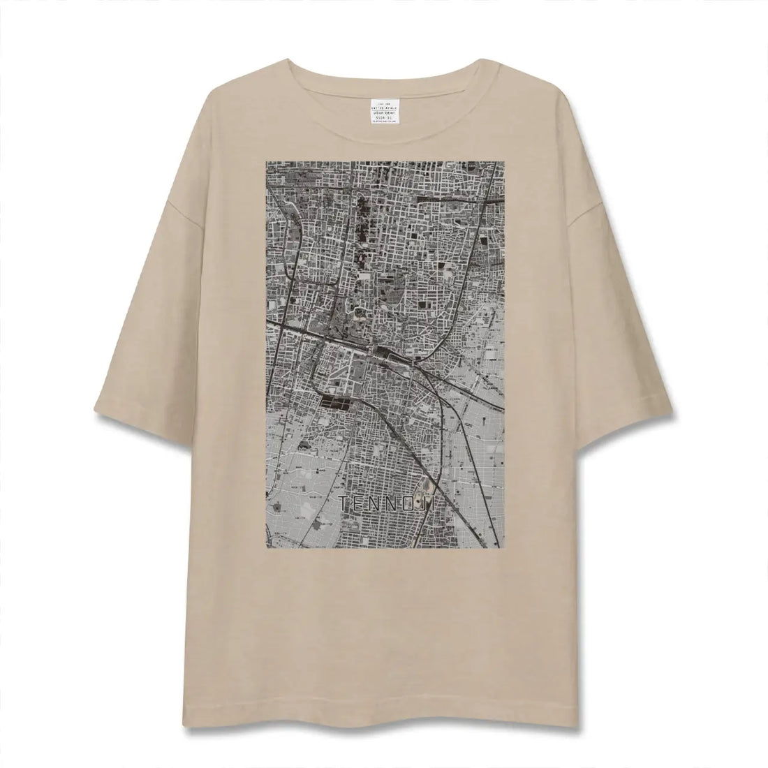 【天王寺（大阪府）】地図柄ビッグシルエットTシャツ