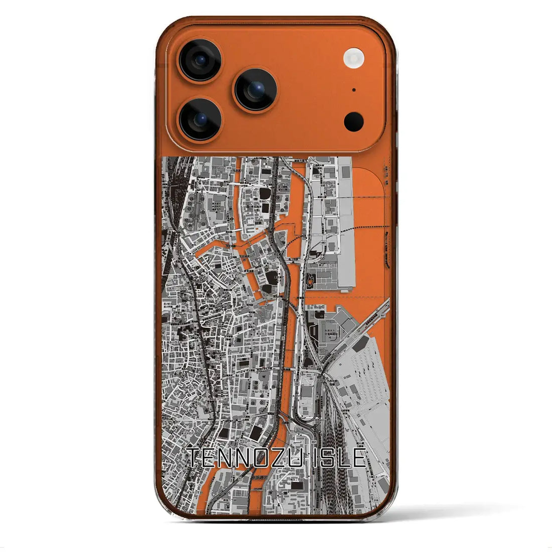 【天王洲アイル（東京都）】地図柄iPhoneケース（クリアタイプ）モノトーン・iPhone 17 Pro Max 用