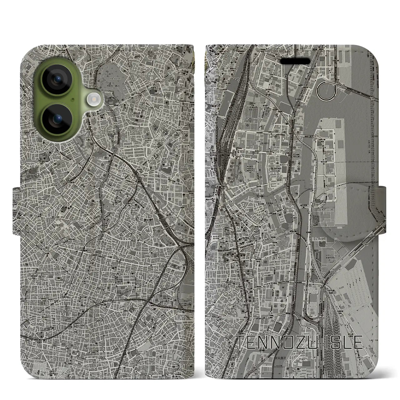 【天王洲アイル（東京都）】地図柄iPhoneケース（手帳タイプ）