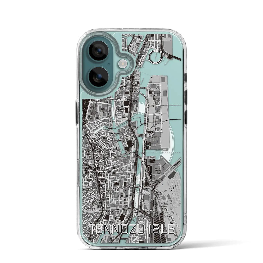 【天王洲アイル(東京都)】地図柄iPhoneケース(MagSafeタイプ)モノトーン・iPhone 16 Pro 用