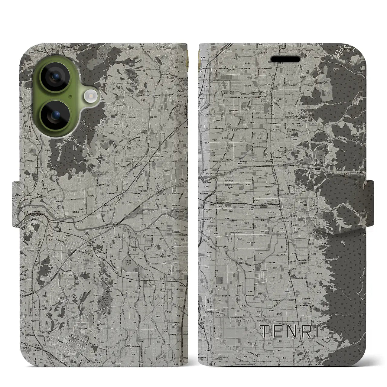 【天理（奈良県）】地図柄iPhoneケース（手帳タイプ）