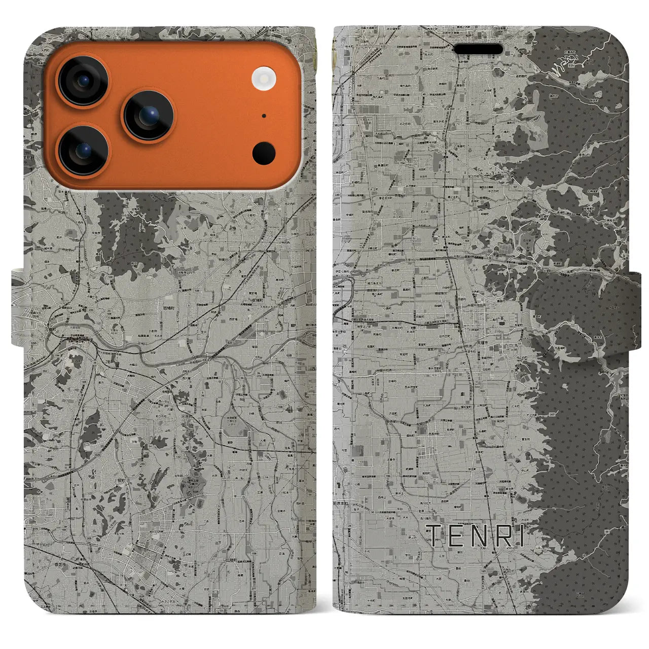 【天理（奈良県）】地図柄iPhoneケース（手帳タイプ）