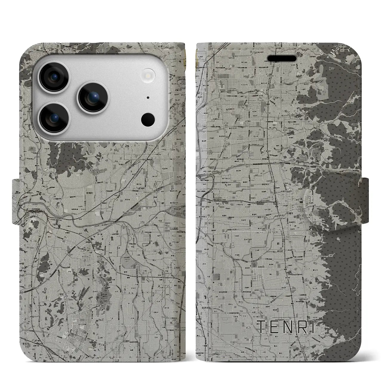 【天理（奈良県）】地図柄iPhoneケース（手帳タイプ）