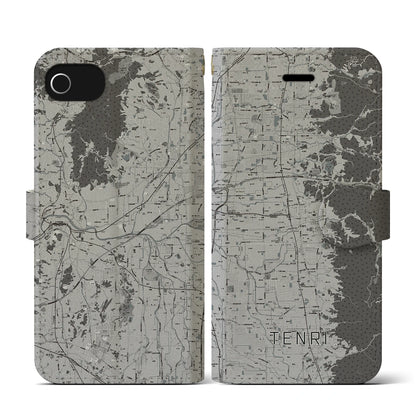 【天理（奈良県）】地図柄iPhoneケース（手帳タイプ）モノトーン・iPhone SE（第3 / 第2世代） / 8 / 7 / 6s / 6 用