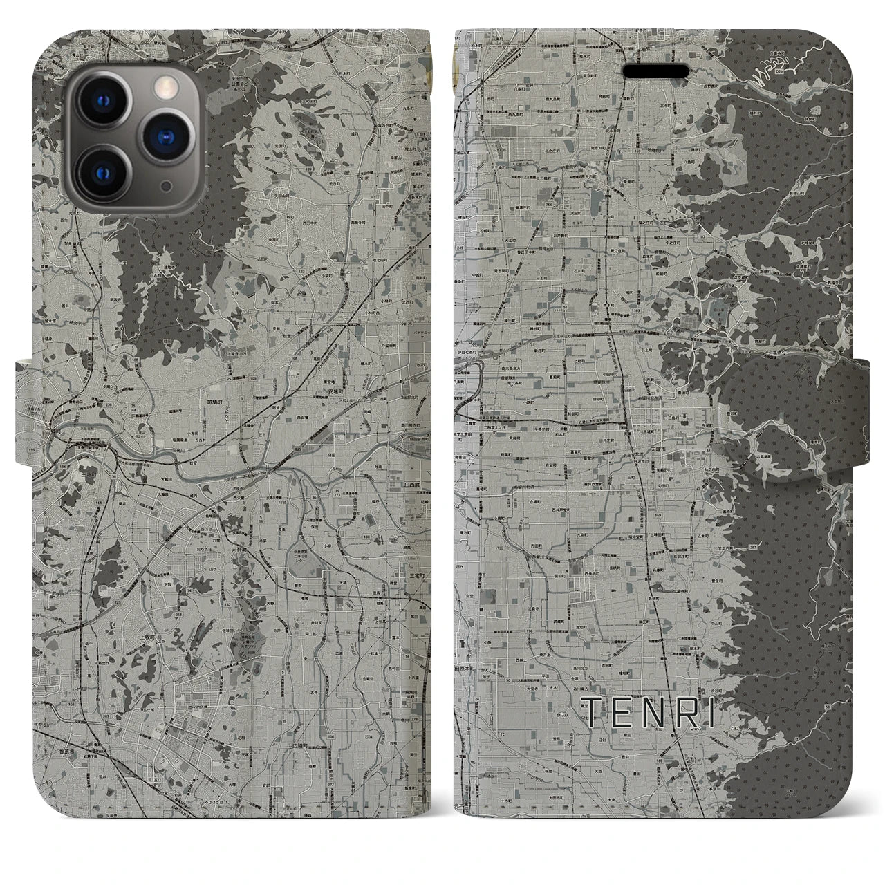 【天理（奈良県）】地図柄iPhoneケース（手帳タイプ）