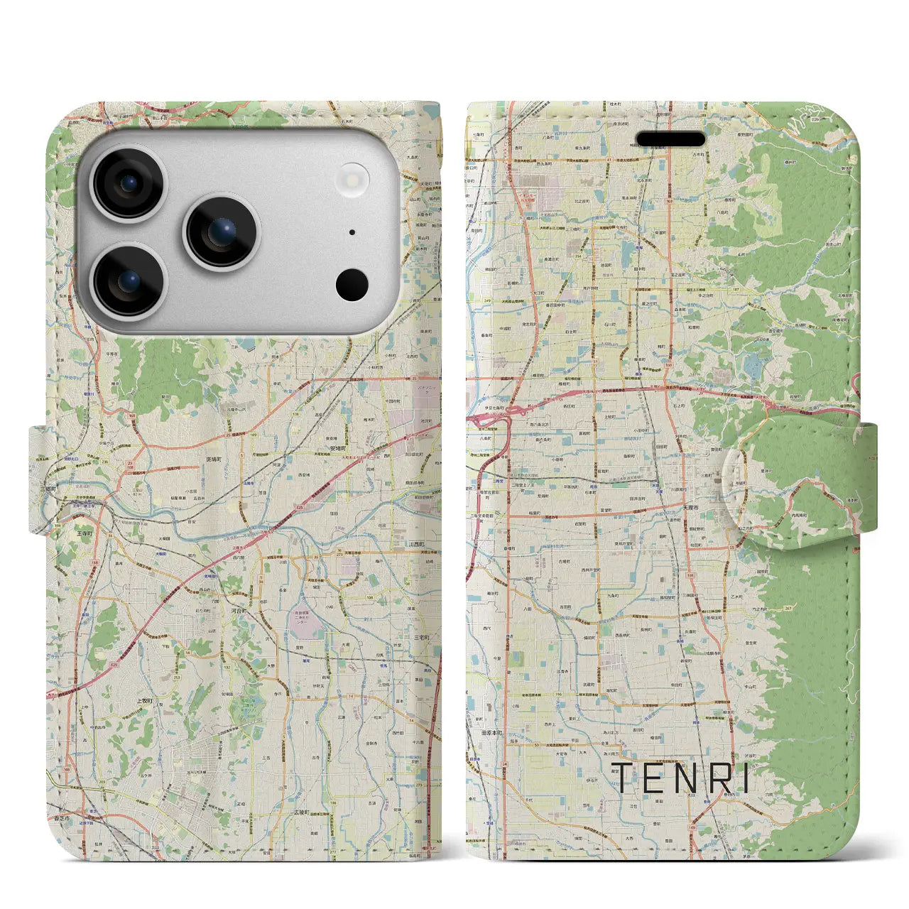 【天理（奈良県）】地図柄iPhoneケース（手帳タイプ）