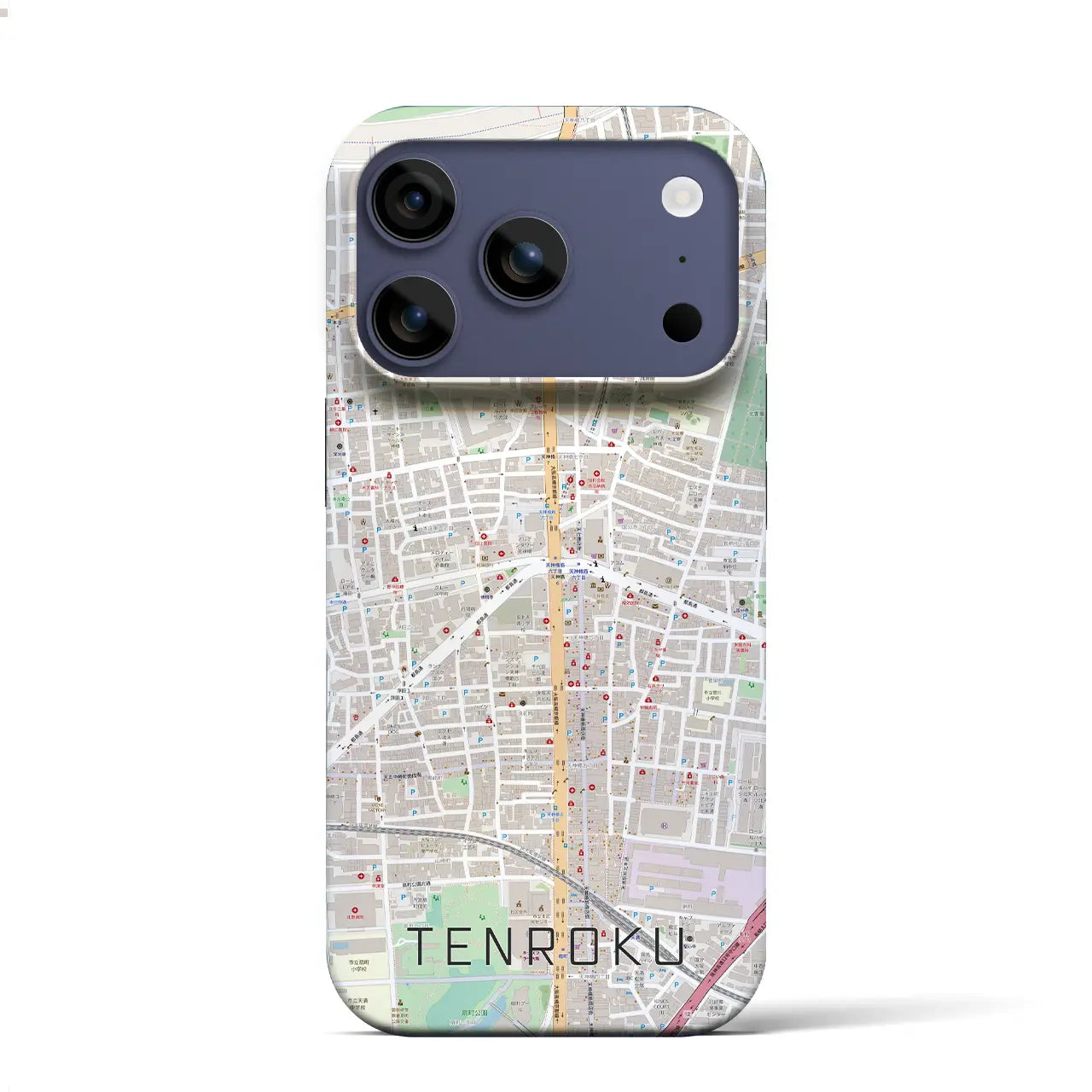 【天六（大阪府）】地図柄iPhoneケース（バックカバータイプ）