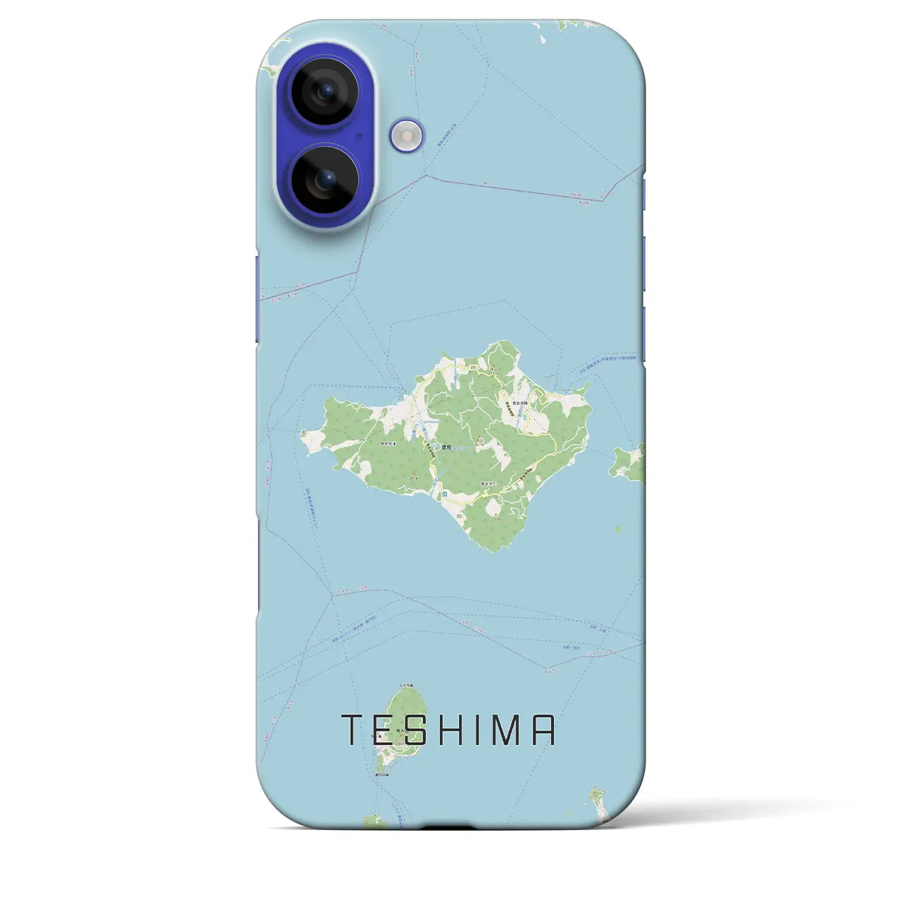 【豊島（香川県）】地図柄iPhoneケース（バックカバータイプ）ナチュラル・iPhone 16 Pro Max 用