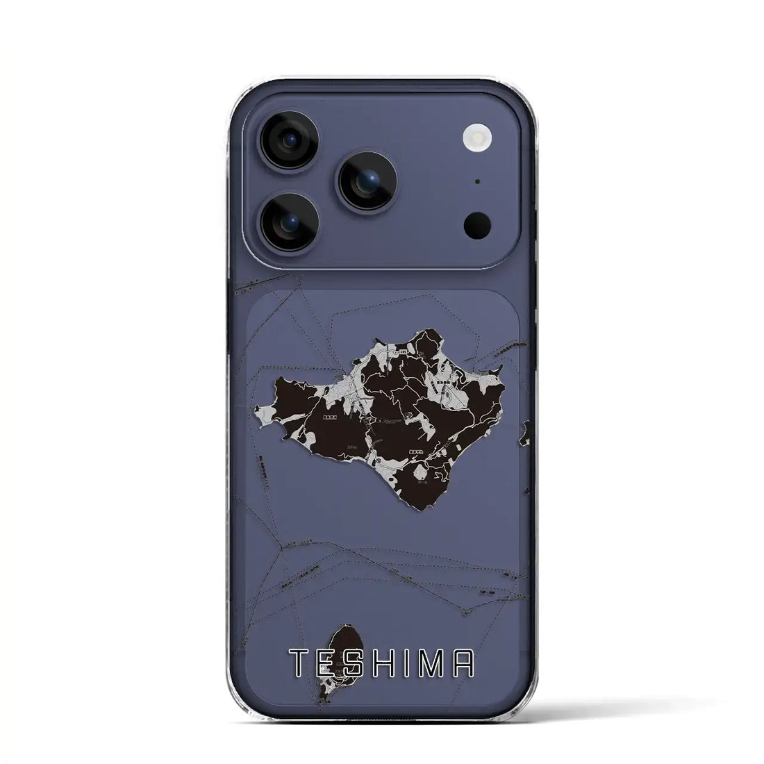 【豊島(香川県)】地図柄iPhoneケース(クリアタイプ)モノトーン・iPhone 17 Pro Max 用