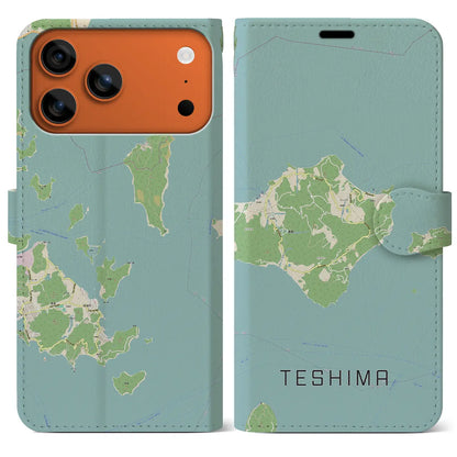 【豊島（香川県）】地図柄iPhoneケース（手帳タイプ）