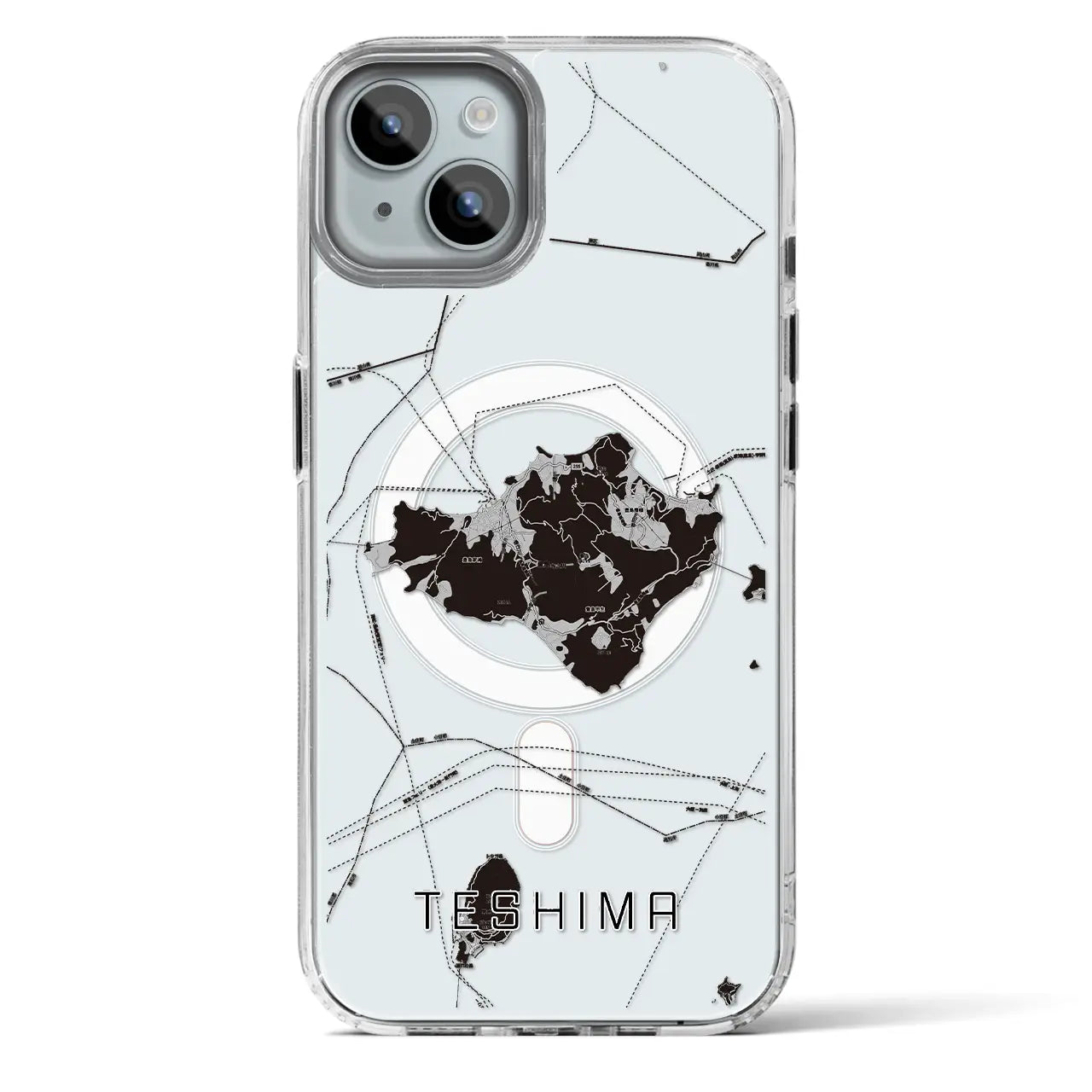 【豊島（香川県）】地図柄iPhoneケース（MagSafeタイプ）