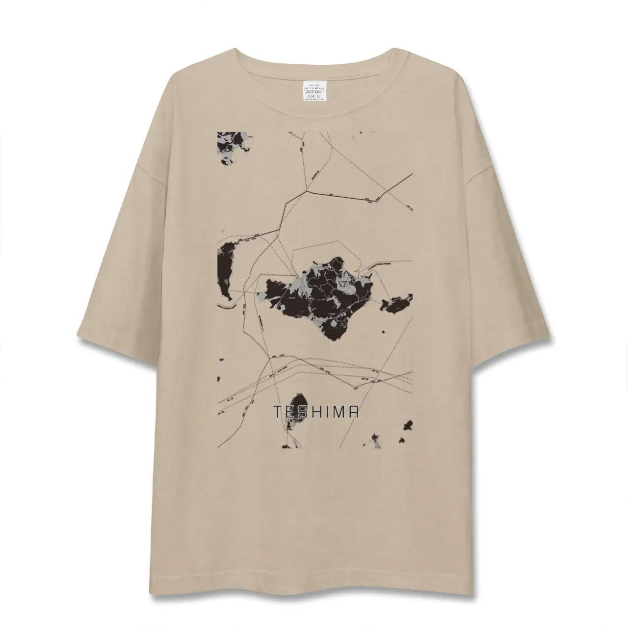 【豊島（香川県）】地図柄ビッグシルエットTシャツ