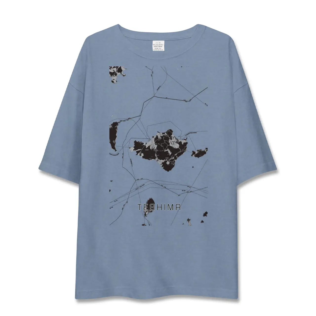 【豊島（香川県）】地図柄ビッグシルエットTシャツ