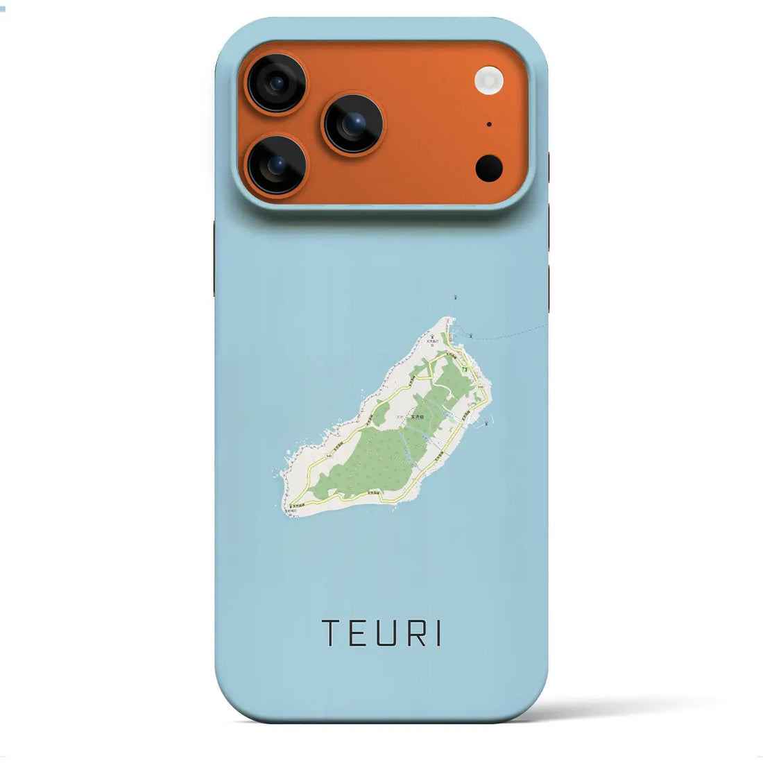 【天売(北海道)】地図柄iPhoneケース(バックカバータイプ)ブラック・iPhone 17 Pro Max 用
