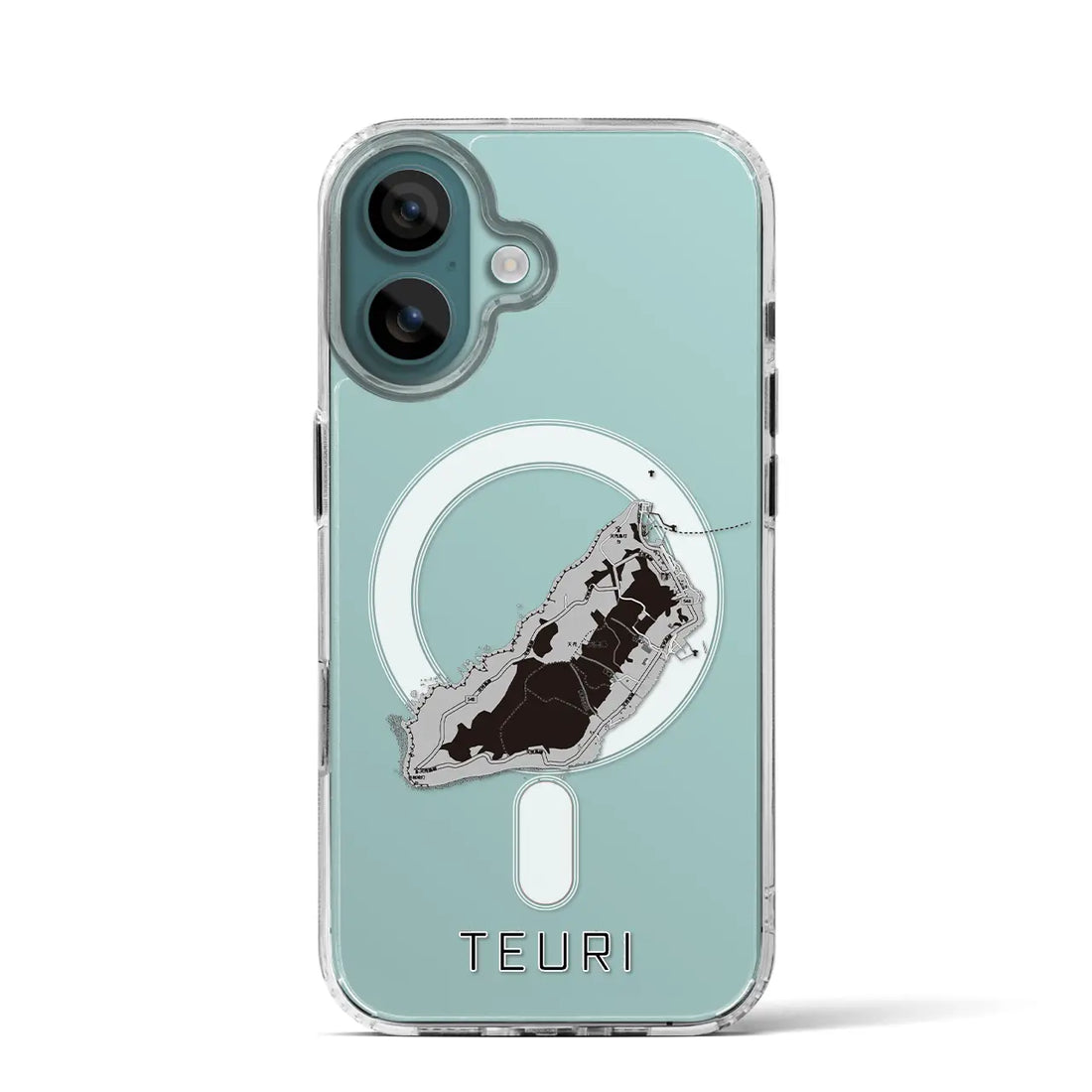 【天売（北海道）】地図柄iPhoneケース（MagSafeタイプ）モノトーン・iPhone 16 Pro 用