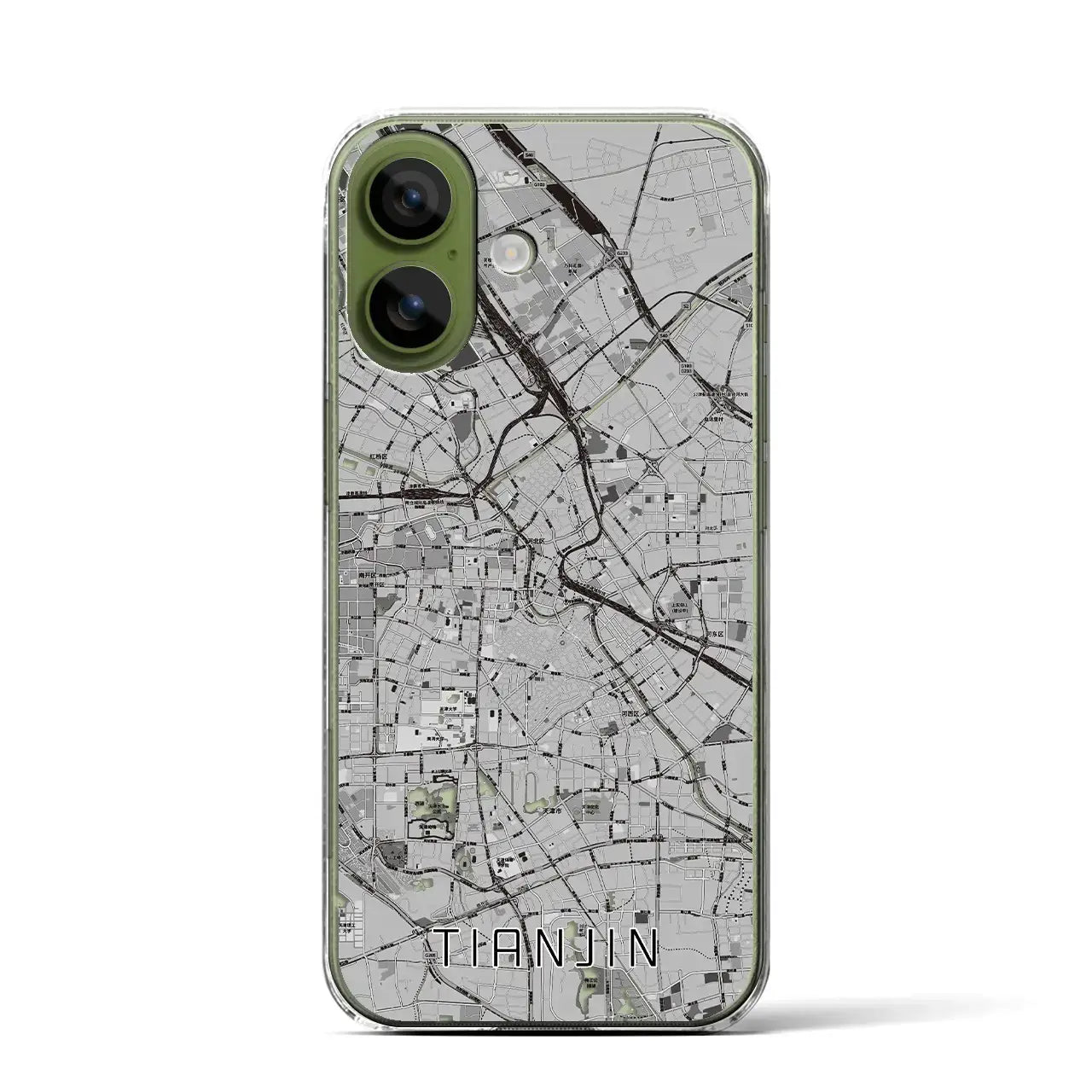 【天津（中華人民共和国）】地図柄iPhoneケース（クリアタイプ）