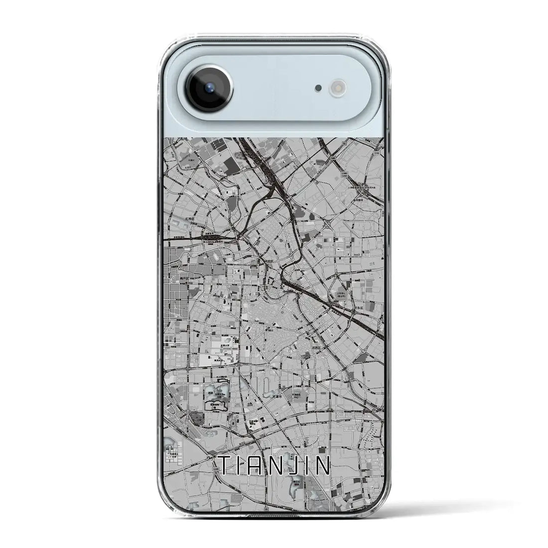 【天津（中華人民共和国）】地図柄iPhoneケース（クリアタイプ）モノトーン・iPhone 17 Pro Max 用