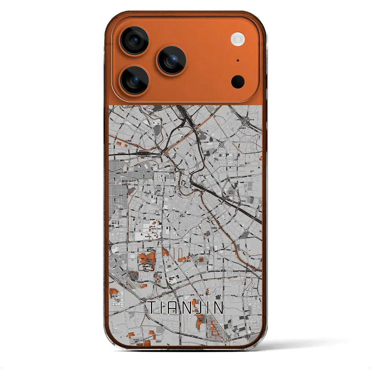 【天津（中華人民共和国）】地図柄iPhoneケース（クリアタイプ）