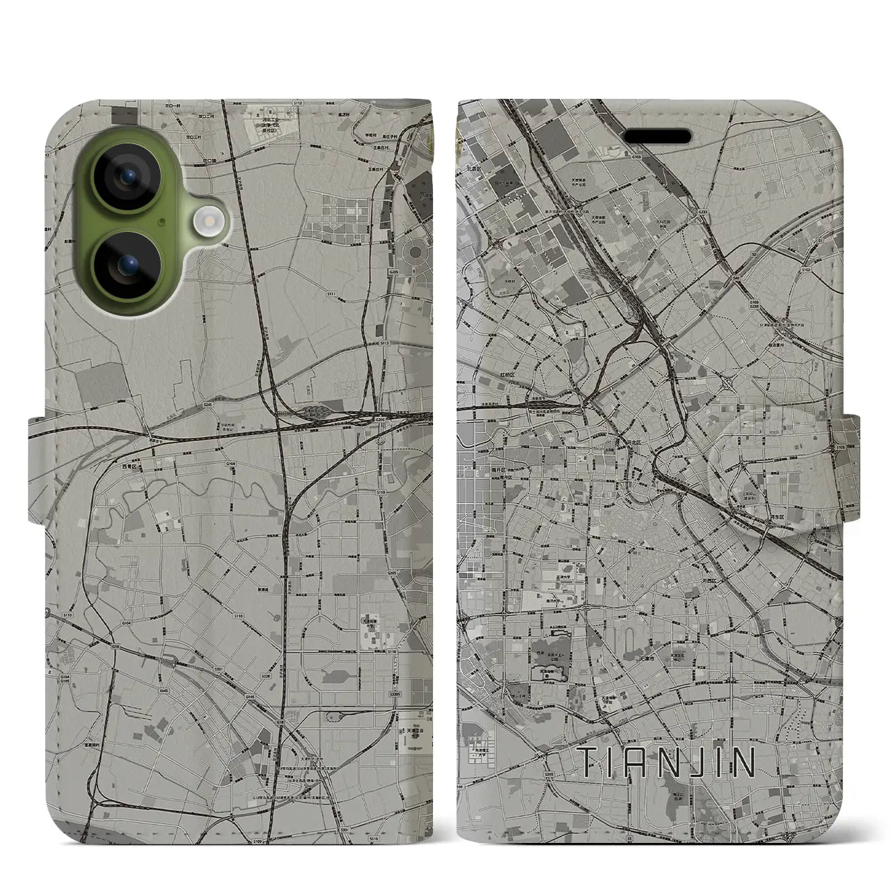 【天津（中華人民共和国）】地図柄iPhoneケース（手帳タイプ）