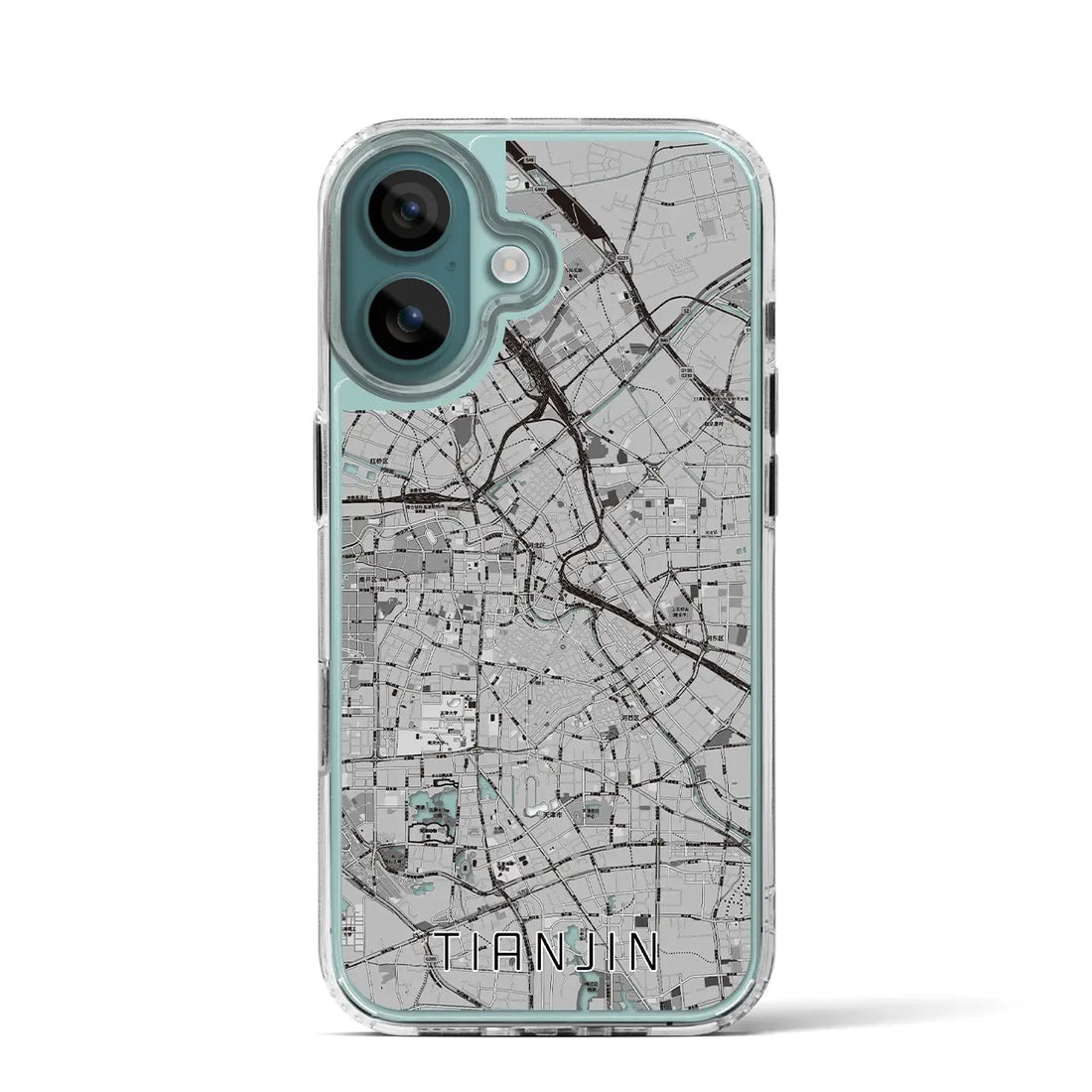 【天津（中華人民共和国）】地図柄iPhoneケース（MagSafeタイプ）モノトーン・iPhone 16 Pro 用