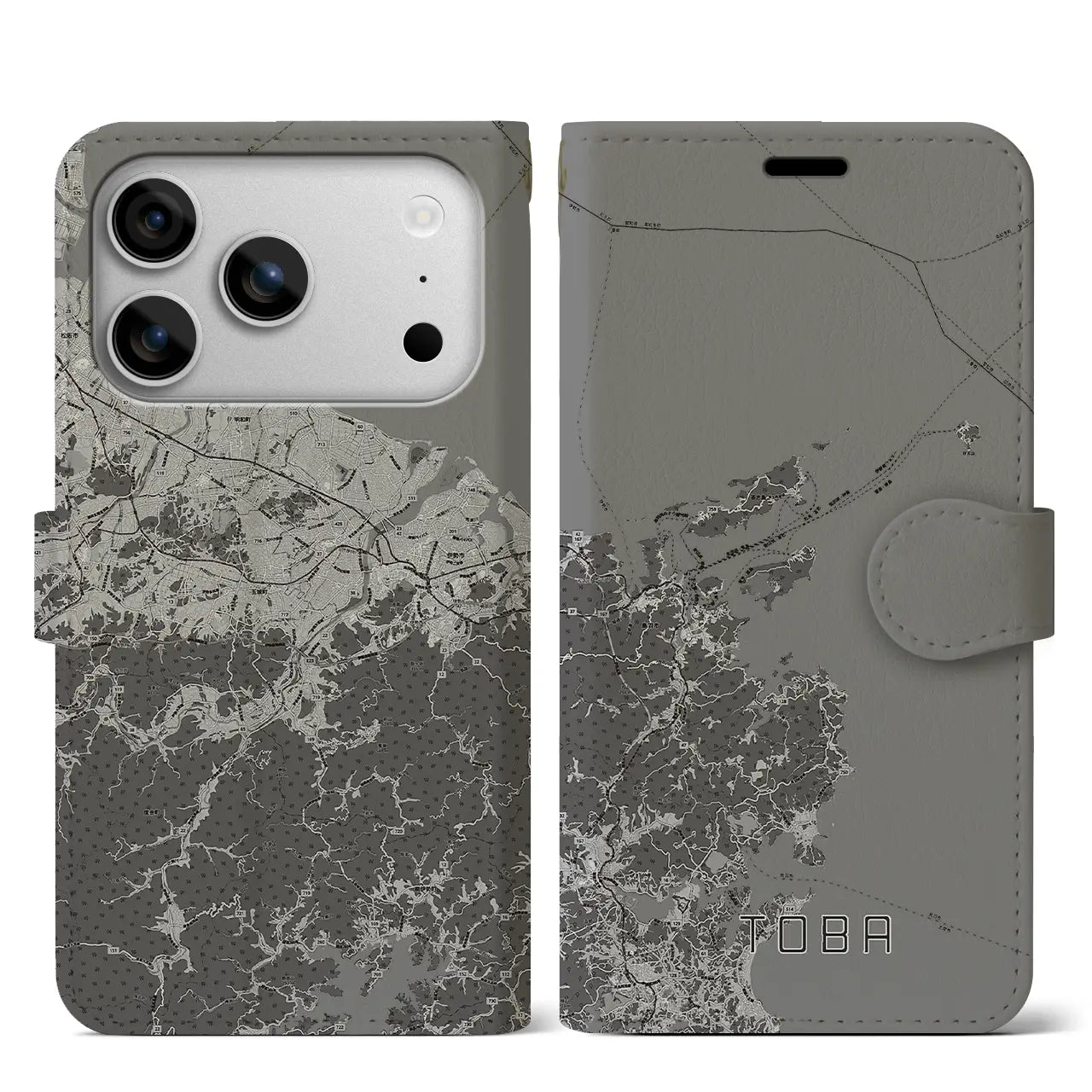 【鳥羽（三重県）】地図柄iPhoneケース（手帳タイプ）