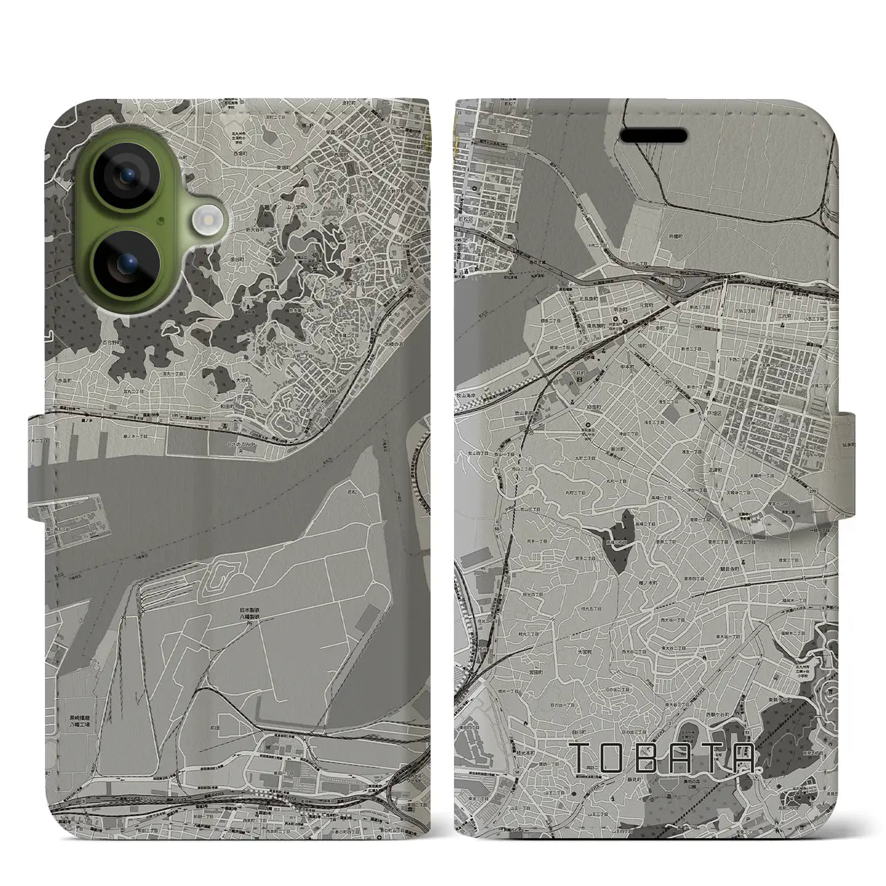 【戸畑（福岡県）】地図柄iPhoneケース（手帳タイプ）