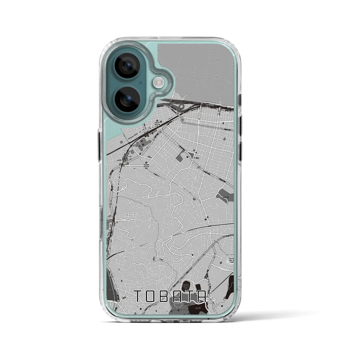 【戸畑(福岡県)】地図柄iPhoneケース(MagSafeタイプ)モノトーン・iPhone 16 Pro 用